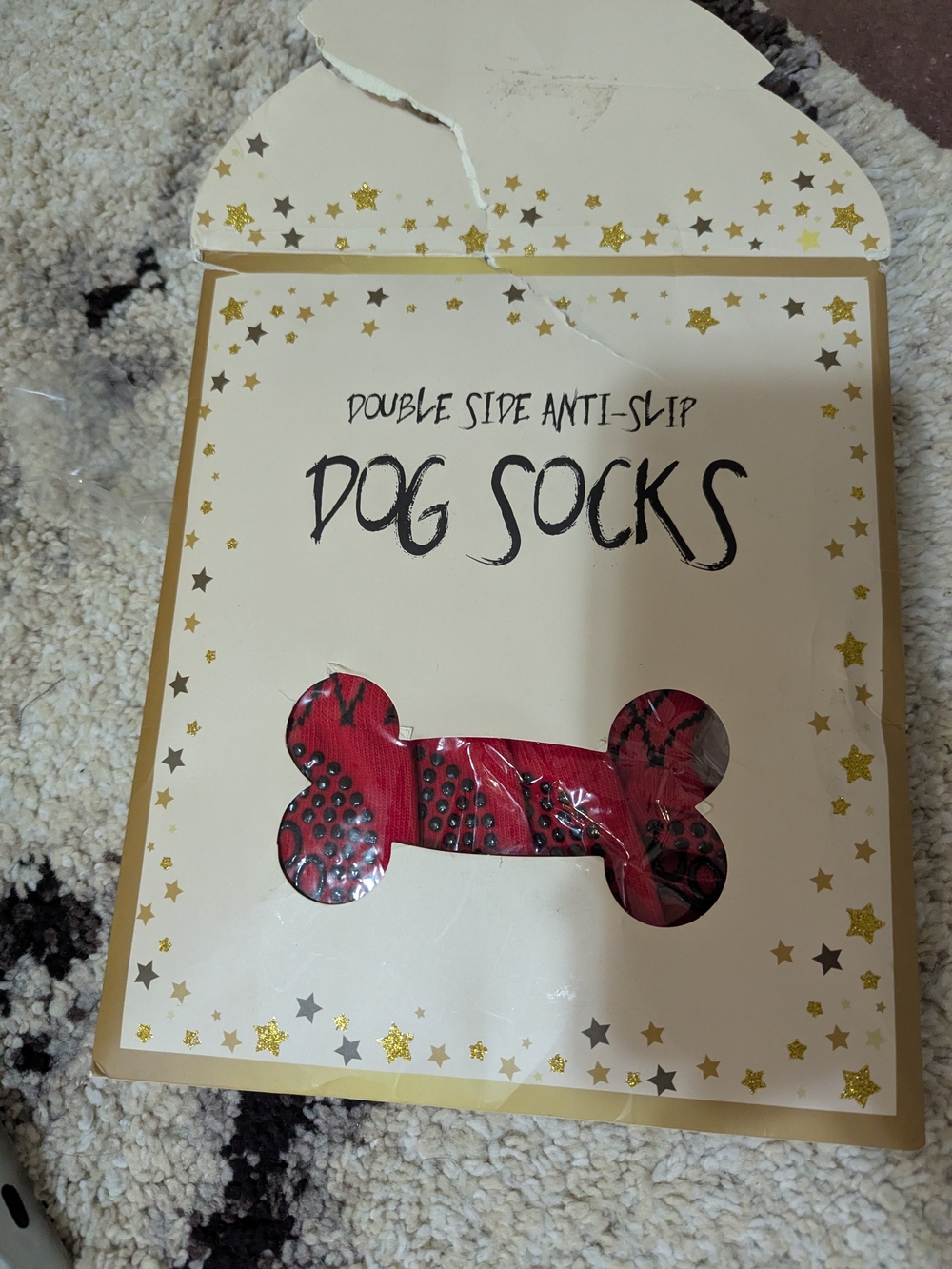 Double Side Anti-Slip Dog Socks - Red